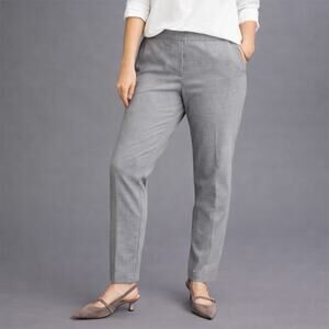 J. JILL NWOT Stretch Ponte Welt-Pockets Slim Leg Pull-On Pants in Gray Size XL